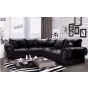Tracy Crushed Velvet Large 5 Seater L Shaped Corner Sofa - Black