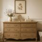 ALDERBROOK Oak Finish Chest of Drawers - Extra Large-sized, 6 Drawers, Double