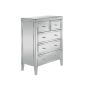 Silver Chest of Drawers - VAUGHAN Medium Chest 5 Drawers Mirrored