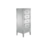 Silver Chest of Drawers - VAUGHAN Tallboy Medium Chest 5 Drawers Mirrored