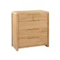 Oak Finish Chest of Drawers - CUBA Medium Chest  5 Drawers