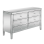 Silver Chest of Drawers - VAUGHAN Large Chest 6 Drawers Double Chest Mirrored