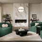 ZUVA Velvet Armchair - Forest Green