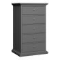 Grey Chest of Drawers - PORTHOPE Medium Chest 5 Drawers