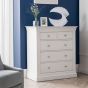 White Chest of Drawers - CASSIAN Medium Chest  5 Drawers