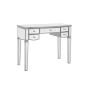 Modern Elysee 5 Drawers Dressing Table with Crystal Handles - Mirrored