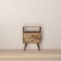 Mid-Century Classic Oak ish 2 Drawers Bedside Table