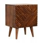 Solid Wooden legs Lille 2 Drawer Bedside - Chestnut