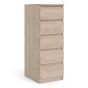 Oak Finish Chest of Drawers - NANAIMO Small Chest  5 Drawers