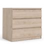 Oak Finish Chest of Drawers - NANAIMO Medium Chest  3 Drawers