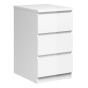 Naia Bedside - 3 Drawers in White High Gloss - White High Gloss