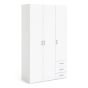 Space Wardrobe - 3 Doors 3 Drawers in White