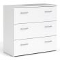 White Chest of Drawers - SUFFOLK Medium Chest 3 Drawers