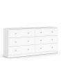 White Chest of Drawers - MEAFORD Large Chest  6 Drawers  Double Chest