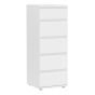 White Chest of Drawers - NAPLES Tallboy Medium Chest 5 Drawers