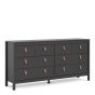 Black Chest of Drawers - BURNLEY Extra Large Chest  8 Drawers  Double Chest