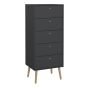 Grey Chest of Drawers - COBALT Tallboy Medium Chest 5 Drawers