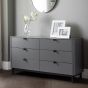 Grey Chest of Drawers - CAMEO Large Chest  6 Drawers  Double Chest
