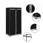 Wardrobe Iron Frame and Fabric Cover with Zippers - Black 75x50x160cm