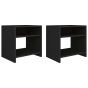 Bedside Cabinets 2 pcs Black 40x30x40cm Engineered Wood - Fawan