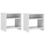 Bedside Cabinets 2 pcs High Gloss White 40x30x40cm Engineered Wood - Jurin