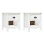 Bedside Cabinets 2 pcs Hill 46x35x49.5cm Solid Pine Wood White - Yuan