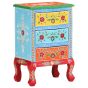 Hand Painted Bedside Cabinet 40x30x60cm Solid Mango Wood Multicolour - Baoli