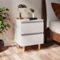 Bed Cabinets with Solid Pinewood Legs 2 pcs White 40x35x50cm