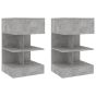 Bedside Cabinets 2 pcs Concrete Grey 40x35x65cm