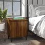 Bed Cabinet Metal Legs Brown Oak 40x30x50cm - Frois