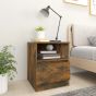 Bedside Cabinets 2 pcs Smoked Oak 40x40x50cm Engineered Wood - Elvan