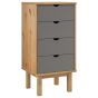 Oak Finish Chest of Drawers - LUZERN Tallboy Small Chest 4 Drawers