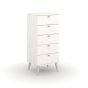 White Chest of Drawers - SIMI Tallboy Small Chest  5 Drawers