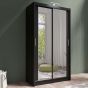 Avant 120cm Full Mirrored Sliding Wardrobe - Black