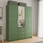 Barnsley 3 Doors Mirrored Wardrobe with 3 Drawers - Green