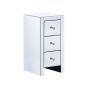 Silver Chest of Drawers - NOVA Tallboy Small Chest  3 Drawers  Mirrored