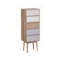 Oak Finish Chest of Drawers - CHARLOTTE Tallboy Medium Chest 5 Drawers