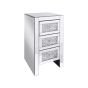 3 Drawer Mirrored Bedside Table Silver LORAY