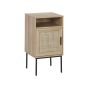 Rattan Door Bedside Table Light Wood PASCO