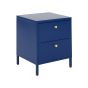 2 Drawer Steel Bedside Table Blue KYLEA