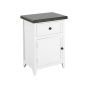 1 Drawer Bedside Table White with Brown