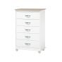 White Chest of Drawers - COPENHAGEN Medium Chest  5 Drawers
