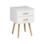 2 Drawer Bedside Table White Light Wood - Juge
