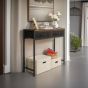 ULVERIS Console Table Slim Entryway Table with 2 Fabric Drawers - Rustic Brown