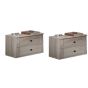 Cairo 2 Drawer Bedside Chest Pair x 2 - Oak