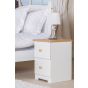 Colorado White Oak Petite 2 Drawer Bedside Cabinet