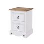 Corona 2 Drawer Bedside Table - White