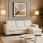 Ballymena Luxurious Corner 3 Seater Sofa in Bonded Leather - White