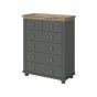 Green Chest of Drawers - EPSOM Medium Chest  6 Drawers