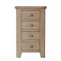 Oak Finish Chest of Drawers - LUCKNOW Small Chest  4 Drawers